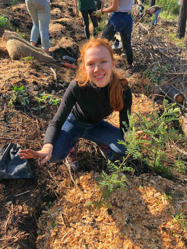 Planting Sophie Siessmeier Greenpop intern Cape Town South Africa Environmental