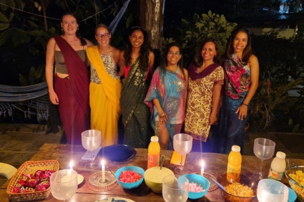 interns in Brazil celebrating Diwali