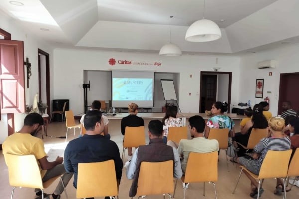 A class of interns attending a seminar.